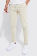 Mens Stone Fixed Waist Skinny Chino Trouser