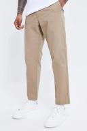 Mens Stone Fixed Waist Slim Cropped Textured Chino