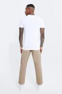 Mens Stone Fixed Waist Slim Cropped Textured Chino