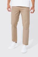 Mens Stone Fixed Waist Slim Fit Textured Chino