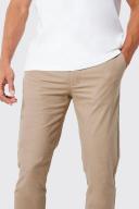 Mens Stone Fixed Waist Slim Fit Textured Chino