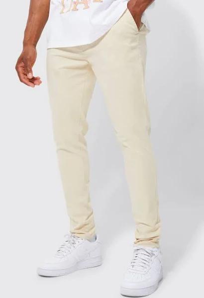 Mens Stone Fixed Waist Stretch Skinny Chino