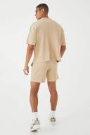 Mens Stone Oversized Boxy Waffle T-Shirt & Short Set