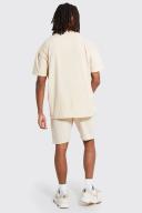 Mens Stone Oversized Extended Neck T-Shirt