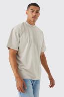 Mens Stone Oversized Heavyweight Extended Neck T-Shirt