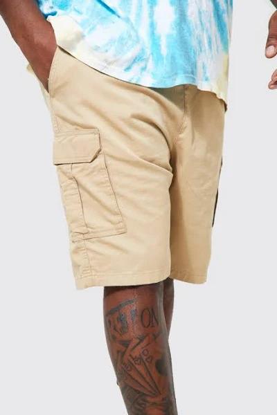 Mens Stone Plus Elastic Waist Cargo Short