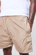Mens Stone Plus Elastic Waist Toggle Cargo Short