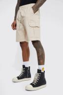 Mens Stone Relaxed Elastic Waist Cargo Short