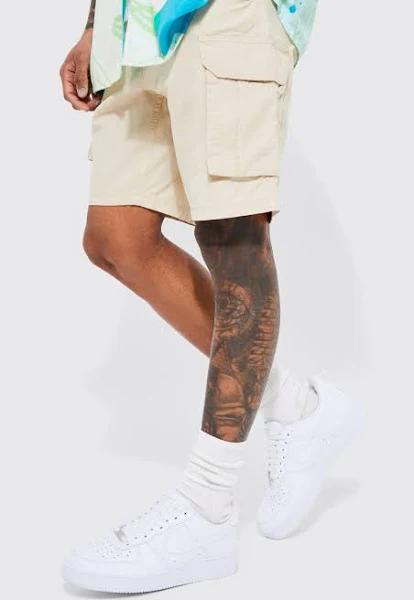 Mens Stone Relaxed Fixed Waist Cargo Short