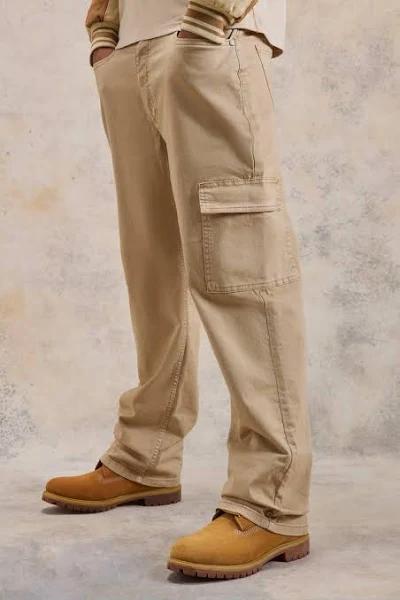 Mens Stone Relaxed Overdye Cargo Trouser