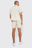 Mens Stone Short Sleeve Boxy Shirt & Short Set