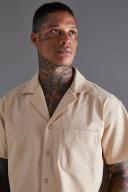 Mens Stone Short Sleeve Revere Boxy Technical Shirt & Short Set