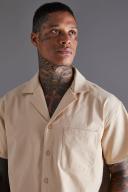 Mens Stone Short Sleeve Revere Boxy Technical Shirt & Short Set