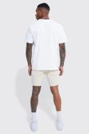Mens Stone Slim Stretch Biker Detail Denim Shorts