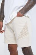 Mens Stone Slim Stretch Biker Detail Denim Shorts