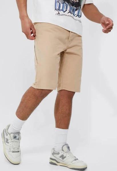 Mens Stone Tall Straight Rigid Carpenter Denim Short