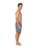 Mens - Stretch Swim Short - Waves - Navy Flame Waves / M