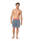 Mens - Stretch Swim Short - Waves - Navy Flame Waves / XL