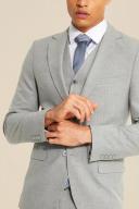 Mens Super Skinny Grey Single Breasted Jacket