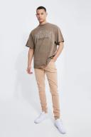 Mens Tall Skinny Stretch Overdyed Stone Wash Jeans