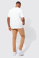 Mens Tan Fixed Waist Skinny Chino Trouser