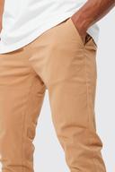 Mens Tan Fixed Waist Skinny Chino Trouser