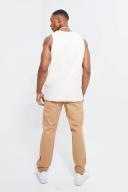 Mens Tan Fixed Waist Slim Chino Trouser