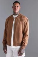 Mens Tan Suedette Bomber