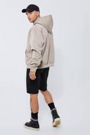 Mens Taupe Oversized Boxy Bonded Scuba Hoodie