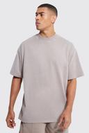 Mens Taupe Oversized Heavyweight Washed T-Shirt