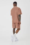Mens Taupe Oversized Premium Towelling T-Shirt & Short Set