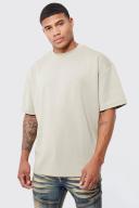 Mens Taupe Oversized Scuba T-Shirt