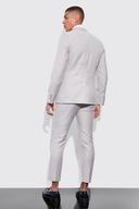 Mens Taupe Skinny Single Breasted Textured Suit Jacket