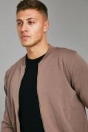 Mens Taupe Smart Knitted Bomber