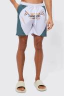 Mens Taupe Tall Short Length Racing Swim Shorts