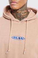 Mens Tobacco Man Oversized Washed Hoodie