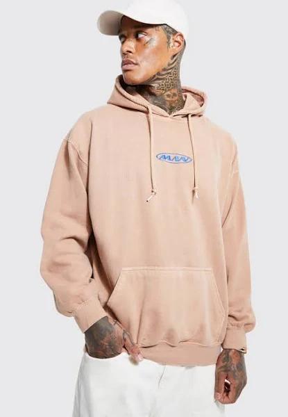 Mens Tobacco Man Oversized Washed Hoodie