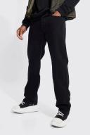 Mens True Black Relaxed Fit Rigid Jeans