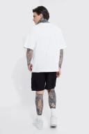 Mens True Black Relaxed Rigid Denim Cargo Shorts