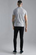 Mens True Black Skinny Stretch Distressed Biker Jeans