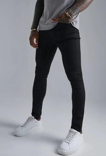 Mens True Black Super Skinny Jeans