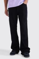 Mens True Black Tall Relaxed Rigid Flare Jean
