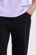 Mens True Black Tall Relaxed Rigid Flare Jean