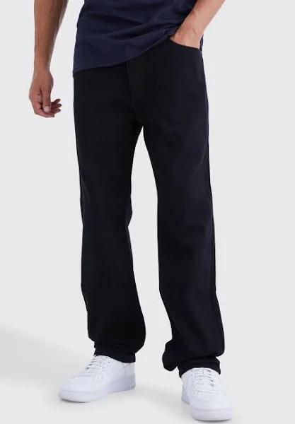 Mens True Black Tall Relaxed Rigid Jean