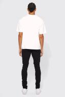 Mens True Black Tall Skinny Fit Large Biker Panel Jean