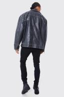 Mens True Black Tall Skinny Stretch Rip and Repair Jean