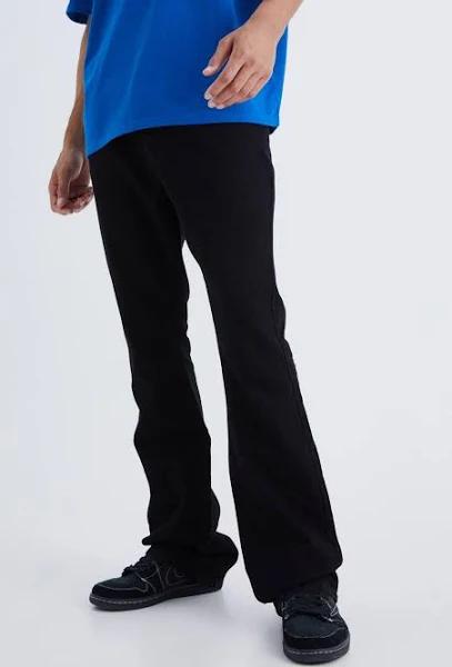 Mens True Black Tall Slim Rigid Flare Jean