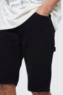 Mens True Black Tall Straight Rigid Carpenter Denim Short