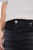 Mens True Black Tall Super Skinny Ripped Biker Jean