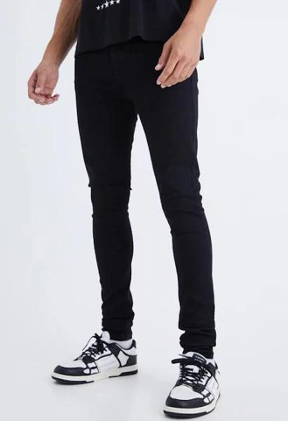 Mens True Black Tall Super Skinny Stretch Jean